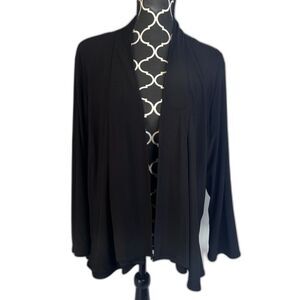 Frank Lyman Design Black Basic Open Front Jersey Cardigan Size 20